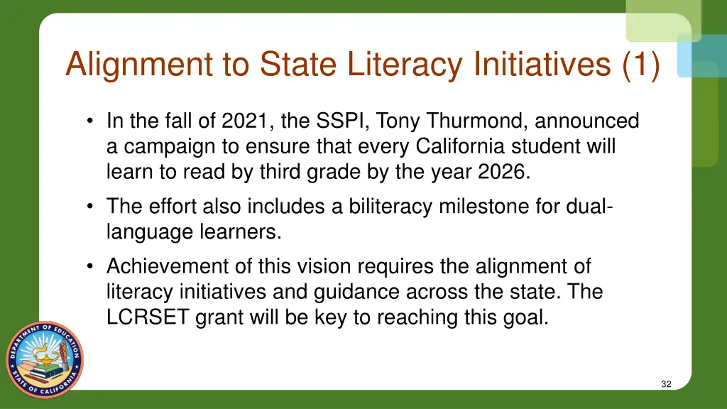 alignment to state literacy initiatives 1