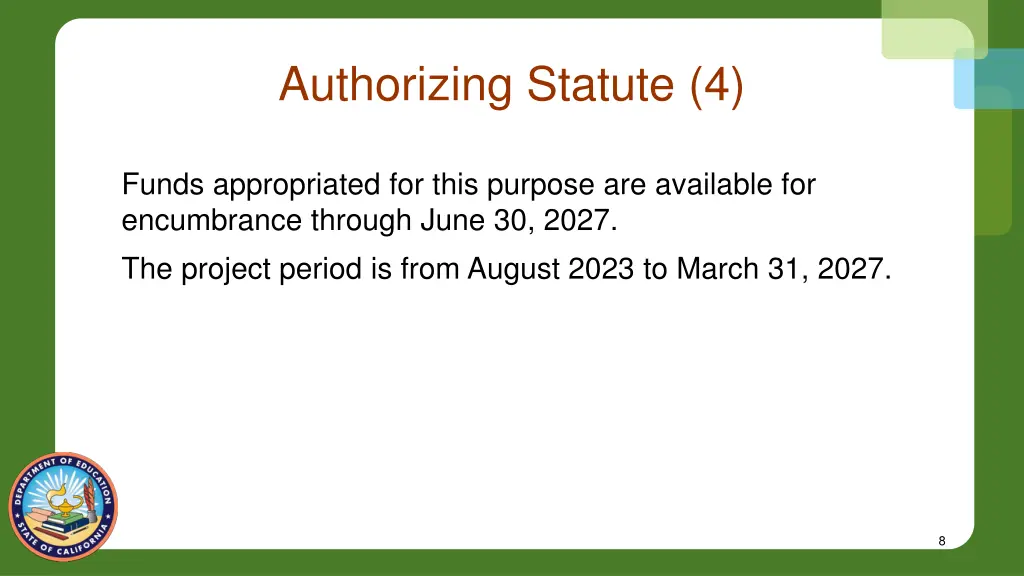 authorizing statute 4