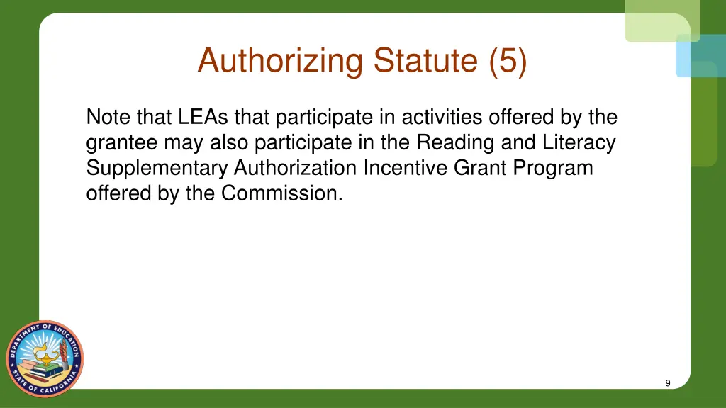 authorizing statute 5