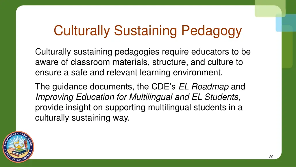 culturally sustaining pedagogy