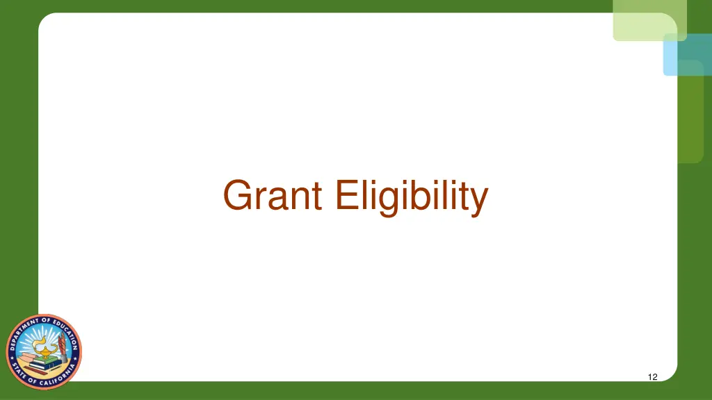 grant eligibility