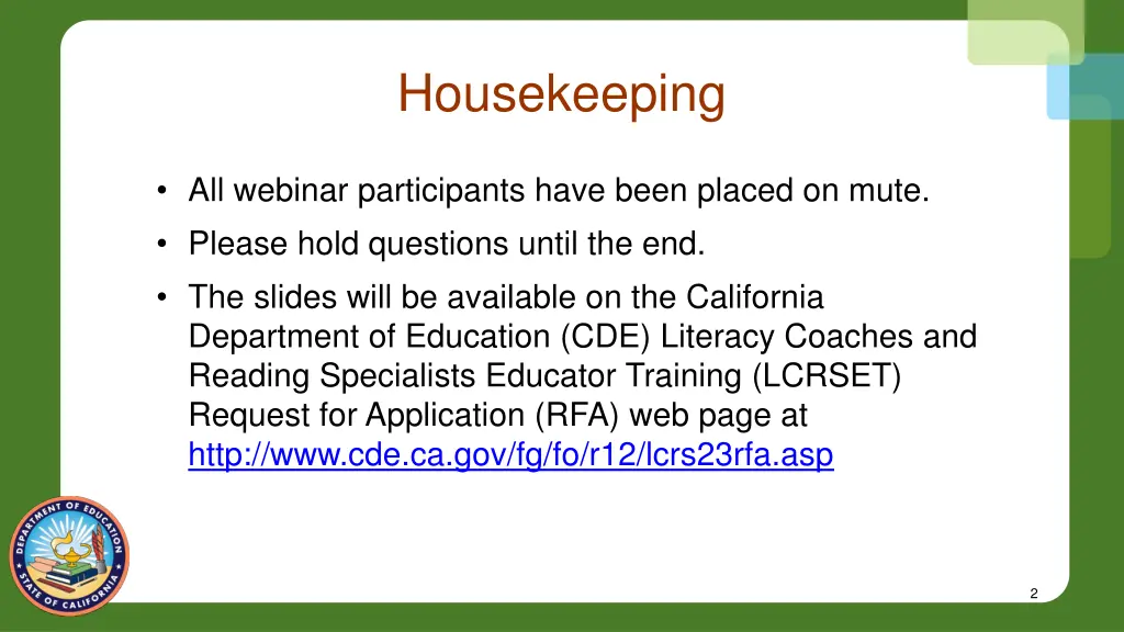 housekeeping