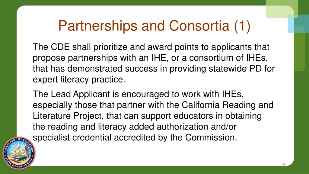 partnerships and consortia 1