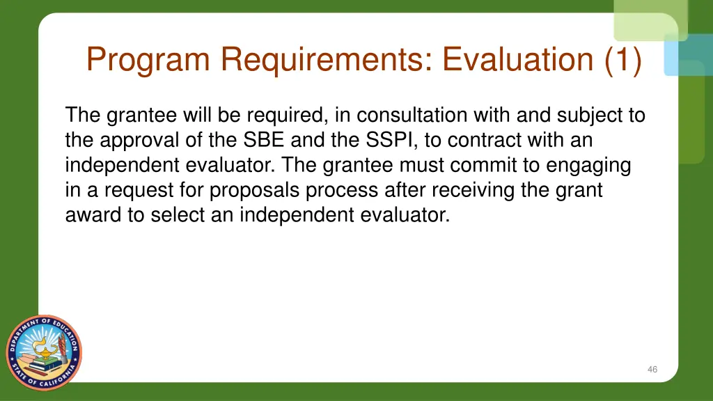 program requirements evaluation 1