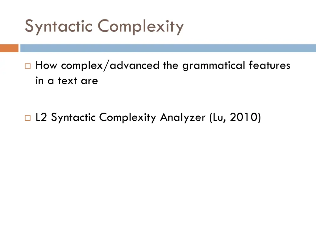 syntactic complexity