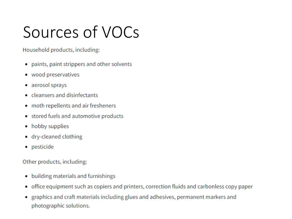 sources of vocs