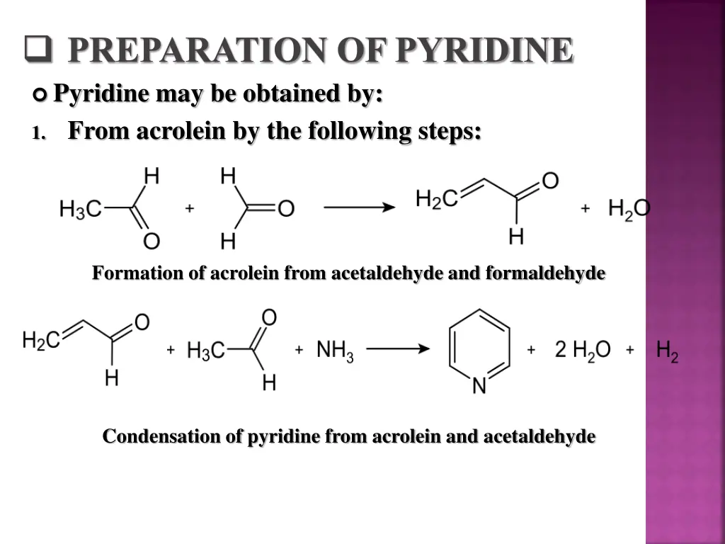 preparation of pyridine pyridine may be obtained