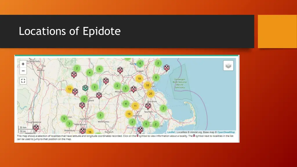 locations of epidote