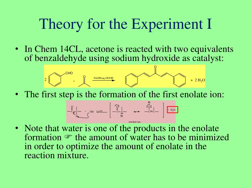 theory for the experiment i