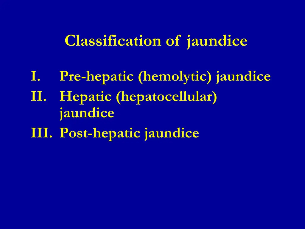 classification of jaundice