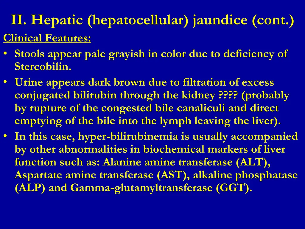 ii hepatic hepatocellular jaundice cont clinical