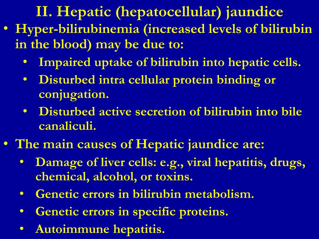 ii hepatic hepatocellular jaundice hyper