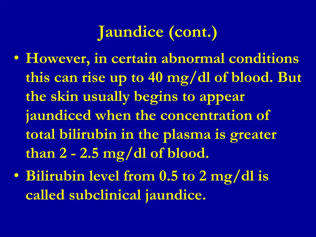 jaundice cont