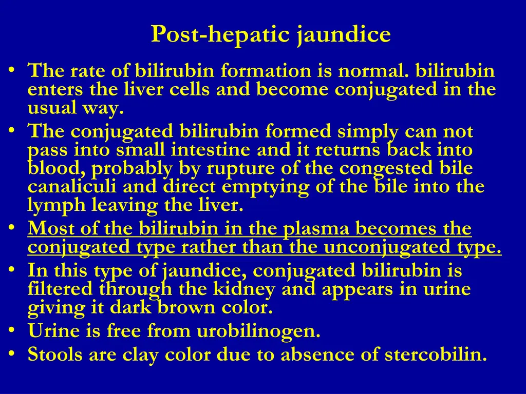 post hepatic jaundice