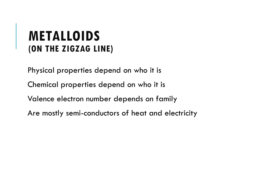 metalloids on the zigzag line