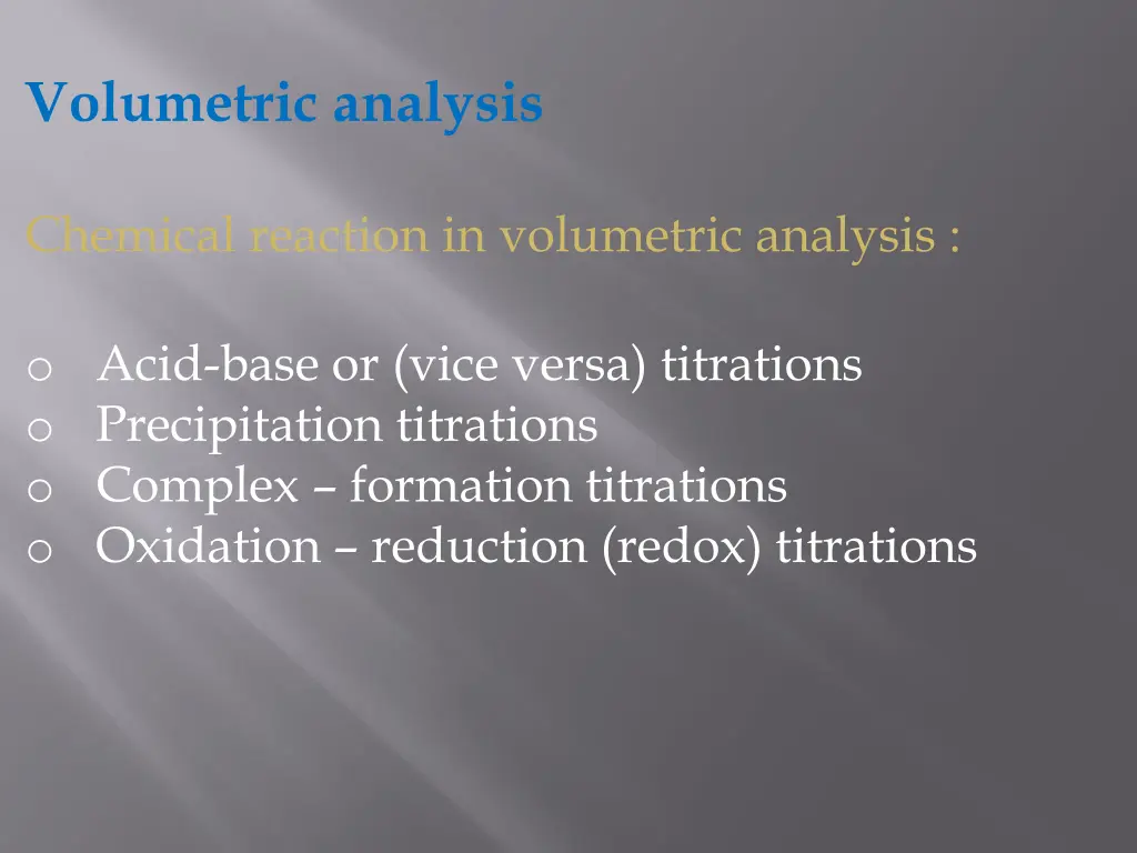 volumetric analysis