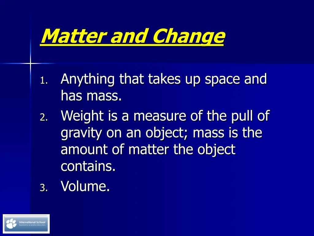 matter and change 1