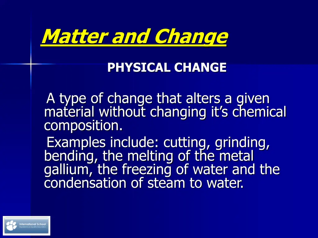 matter and change 19