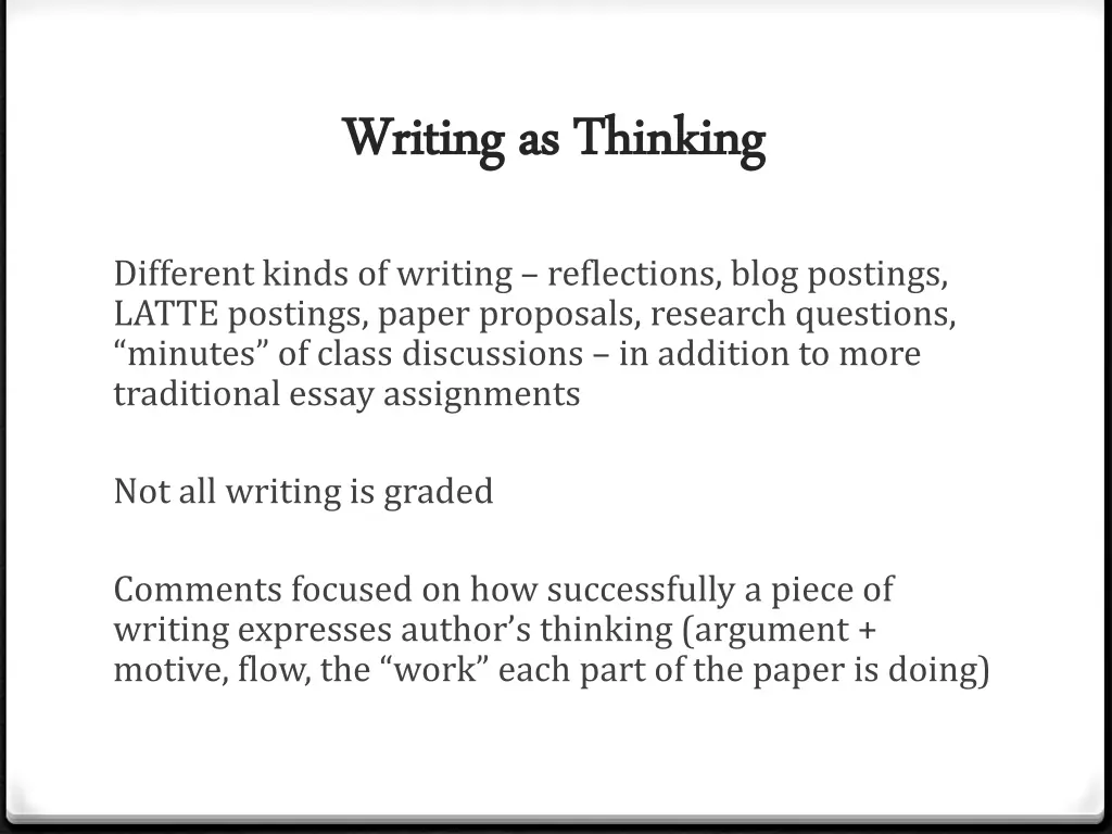 writing as thinking writing as thinking