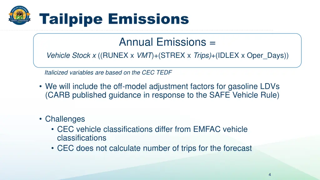 tailpipe emissions