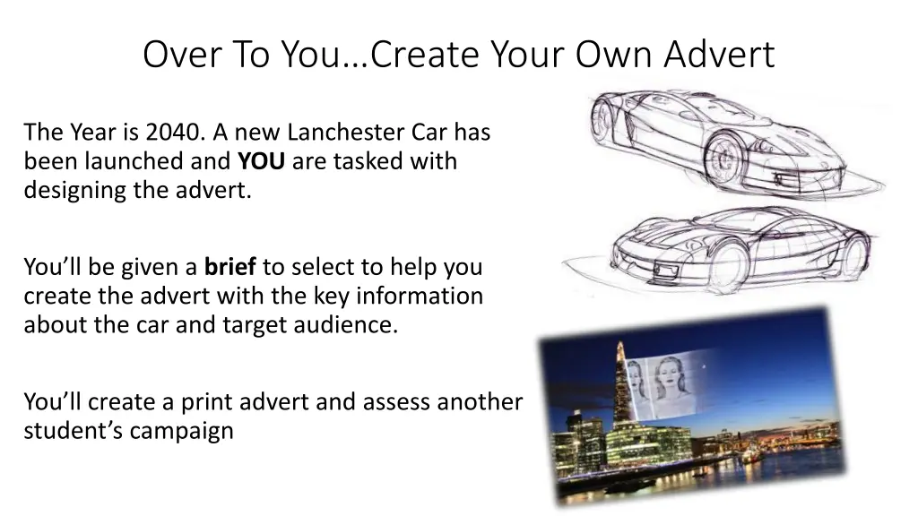 over to y ou create your own advert