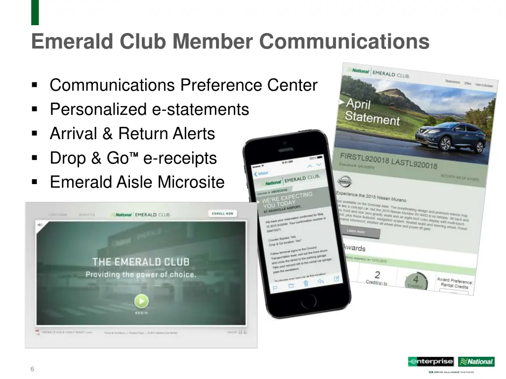 emerald club member communications