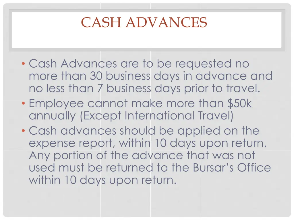 cash advances