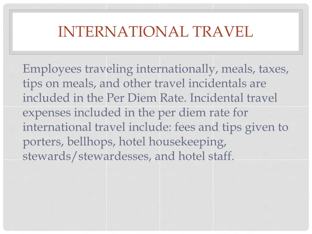 international travel