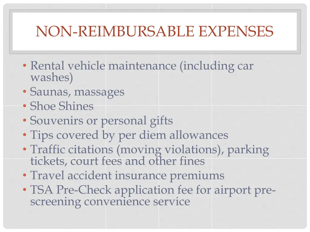 non reimbursable expenses 1