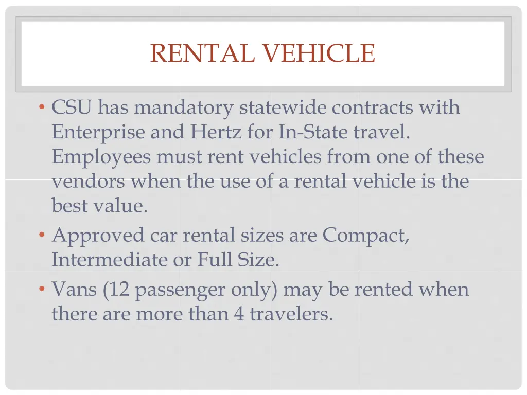 rental vehicle