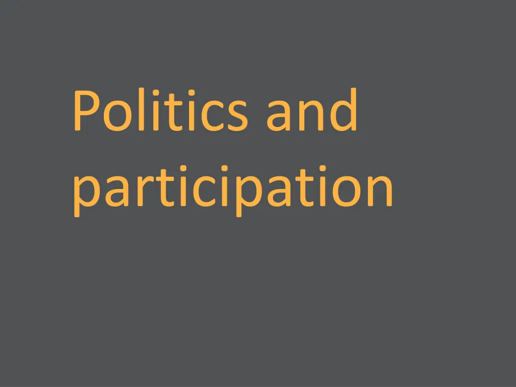 politics and participation