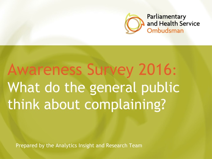 awareness survey 2016 what do the general public