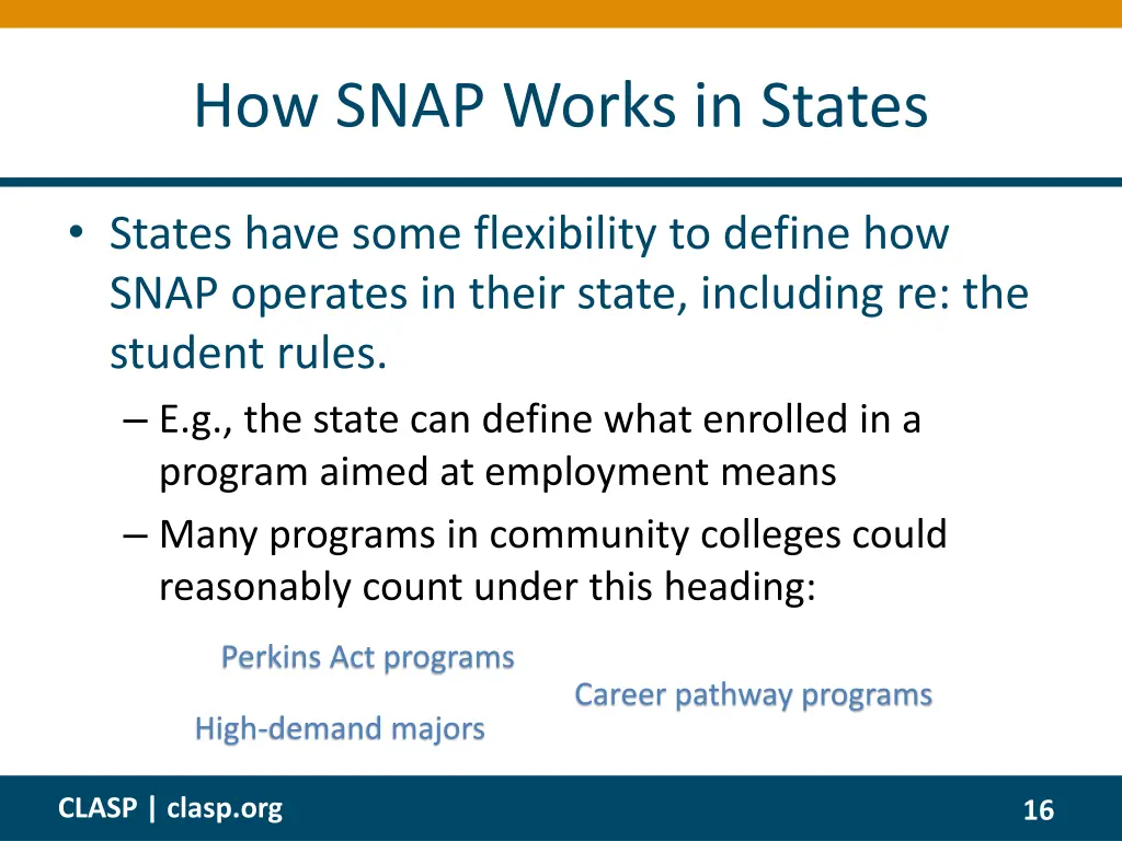 how snap works in states