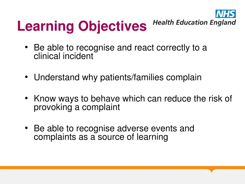 learning objectives