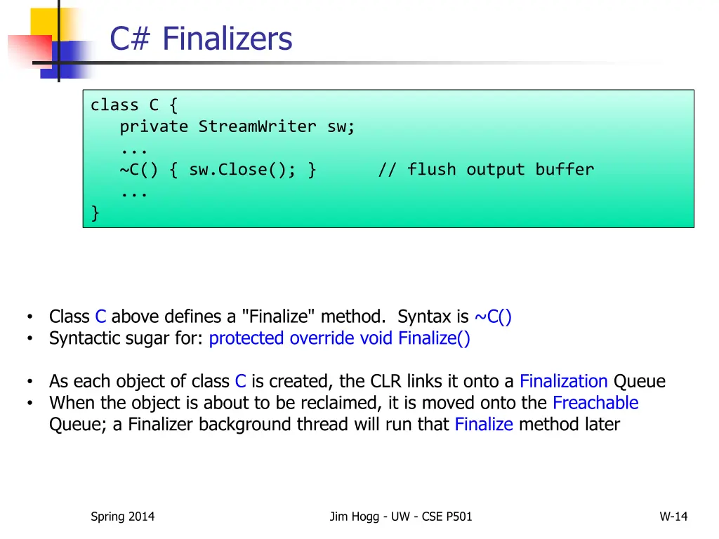 c finalizers