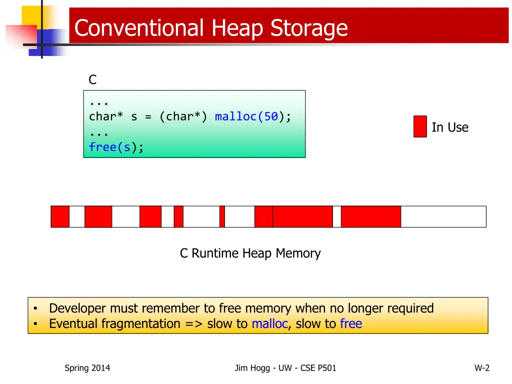 conventional heap storage