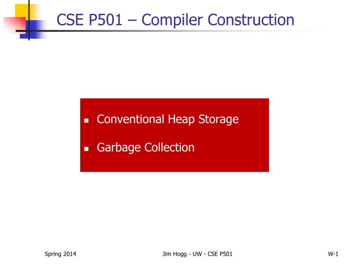 cse p501 compiler construction