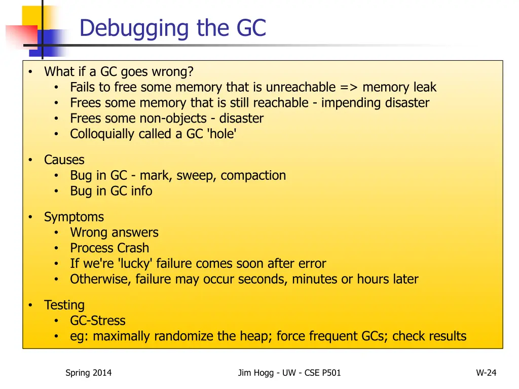 debugging the gc