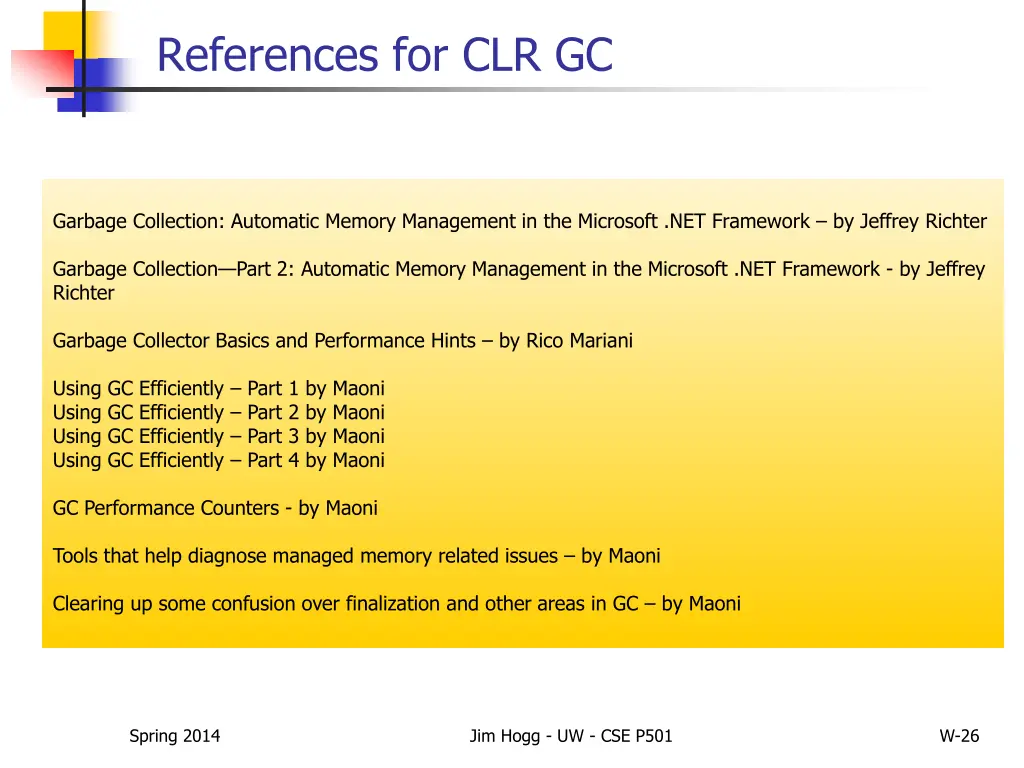 references for clr gc