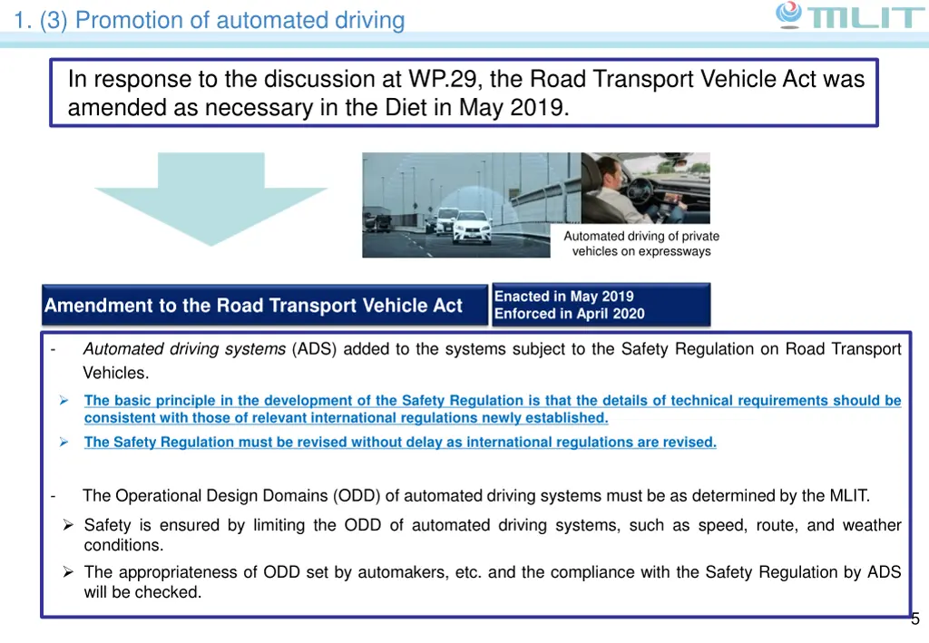 1 3 promotion of automated driving