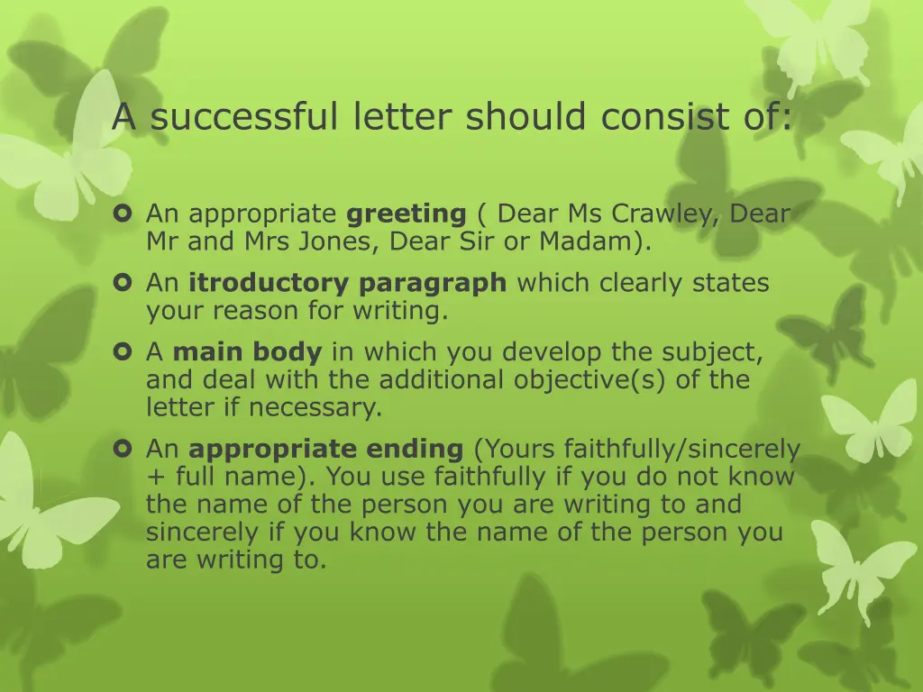 a successful letter should consist of