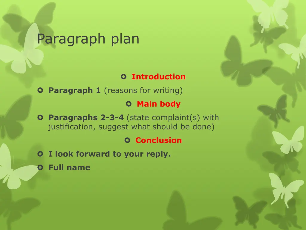 paragraph plan