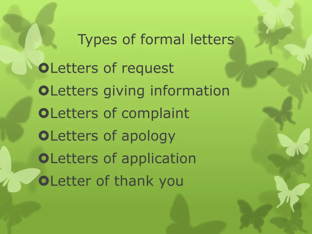 types of formal letters