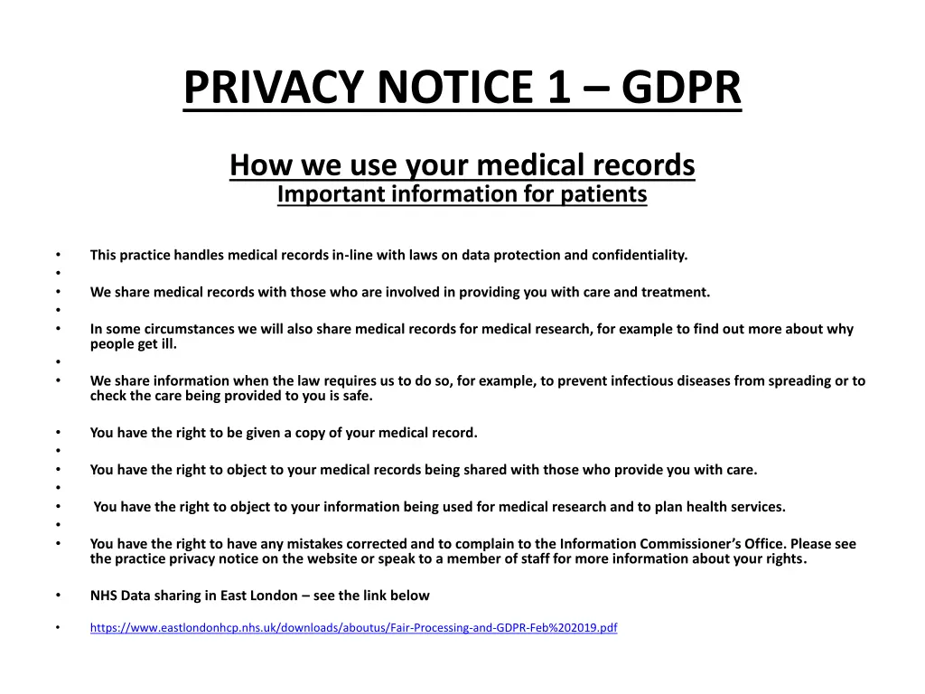 privacy notice 1 gdpr