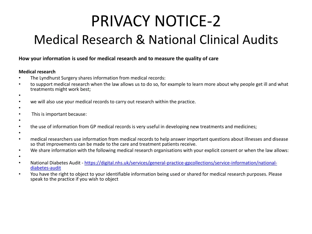 privacy notice 2 medical research national