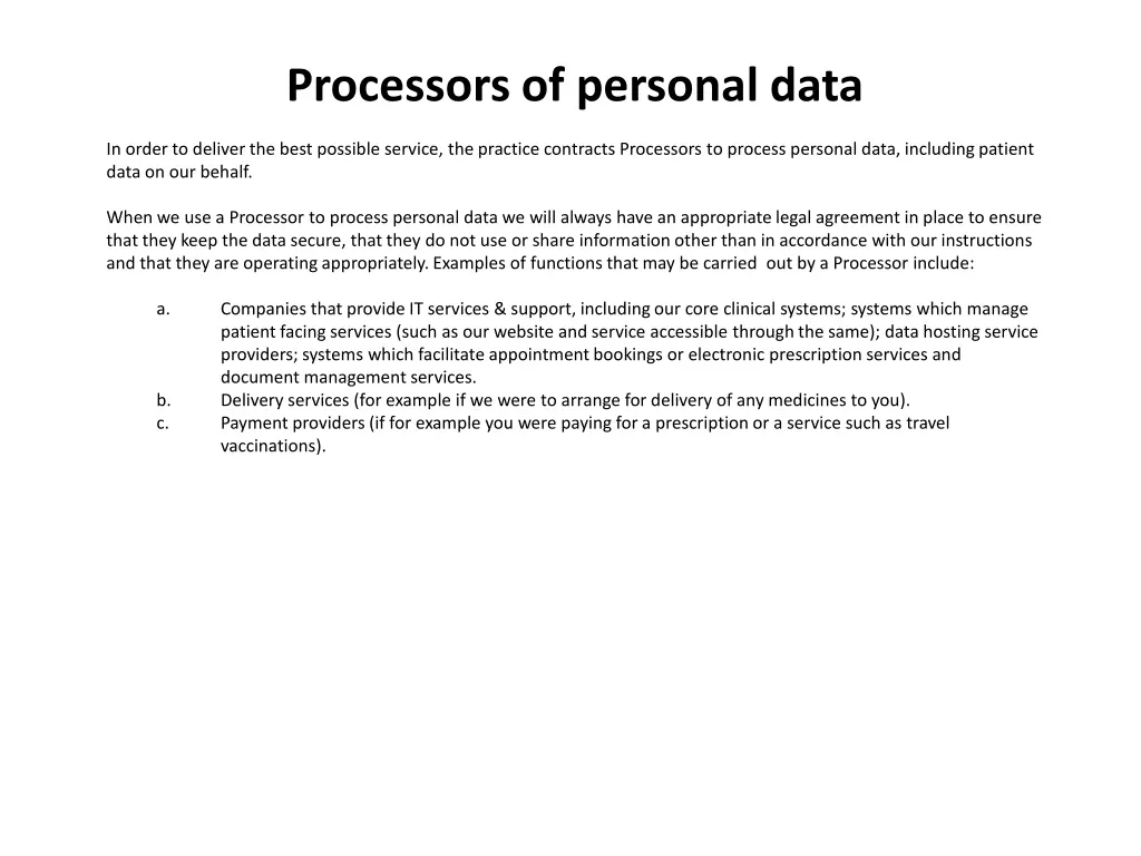 processors of personal data