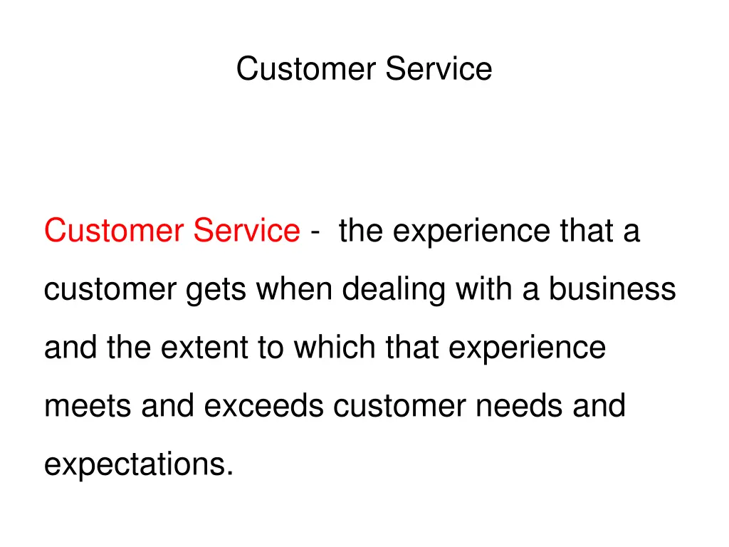 customer service