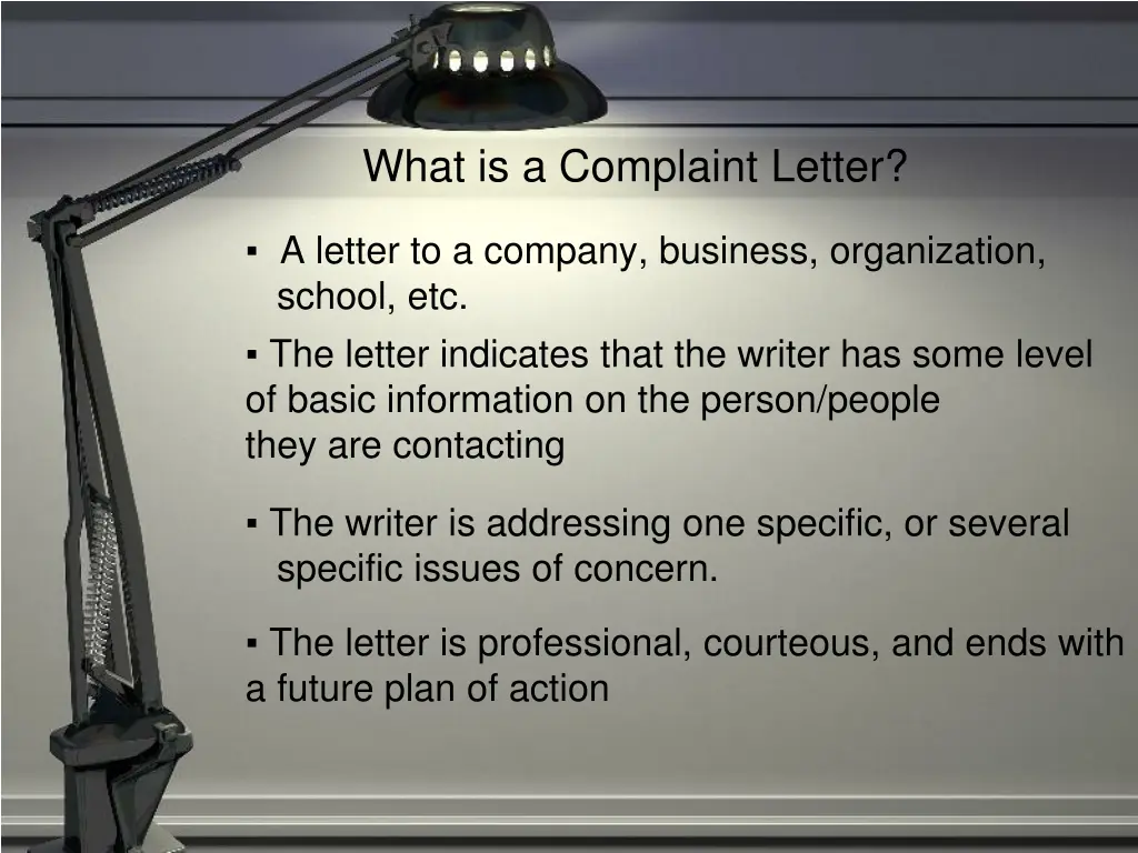 what is a complaint letter