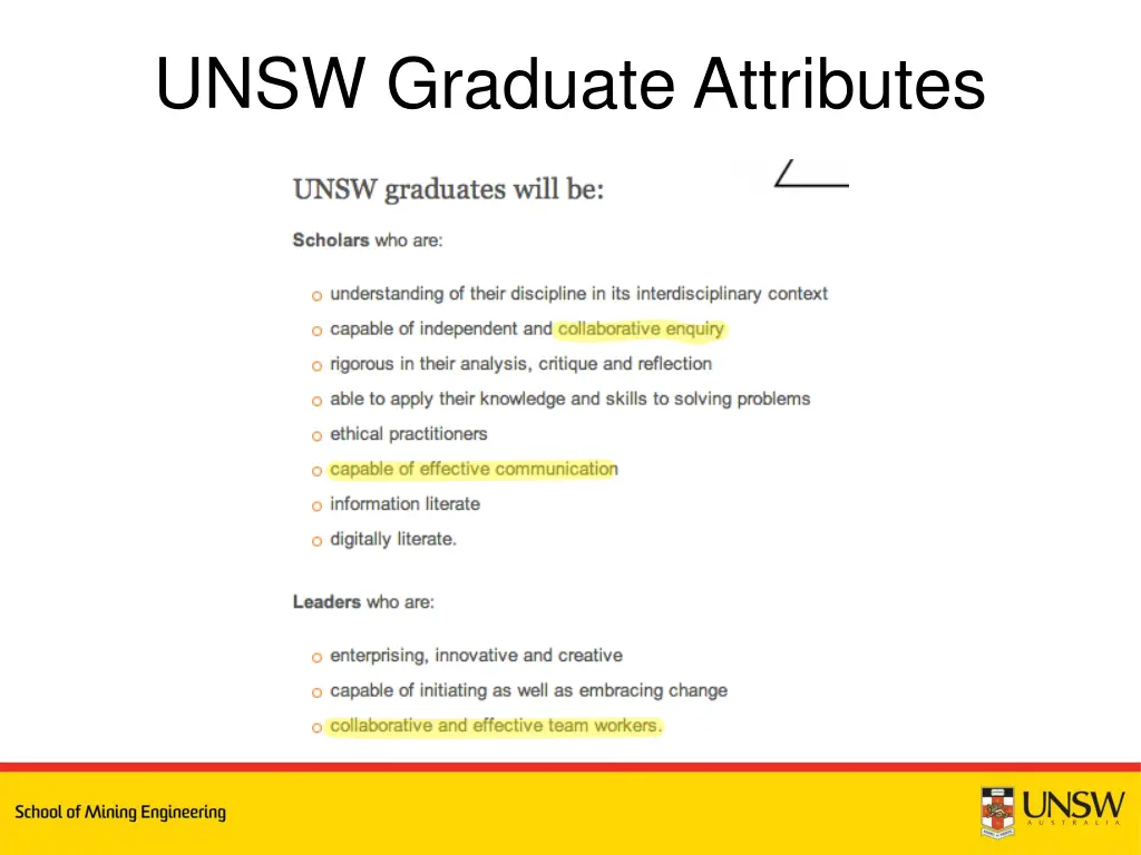 unsw graduate attributes