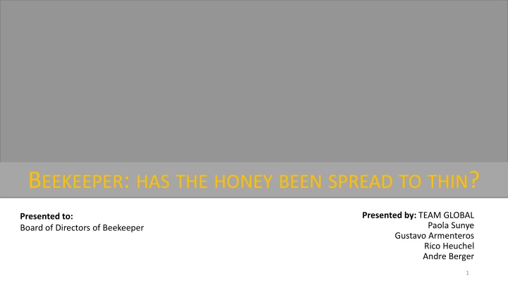 b eekeeper has the honey been spread to thin